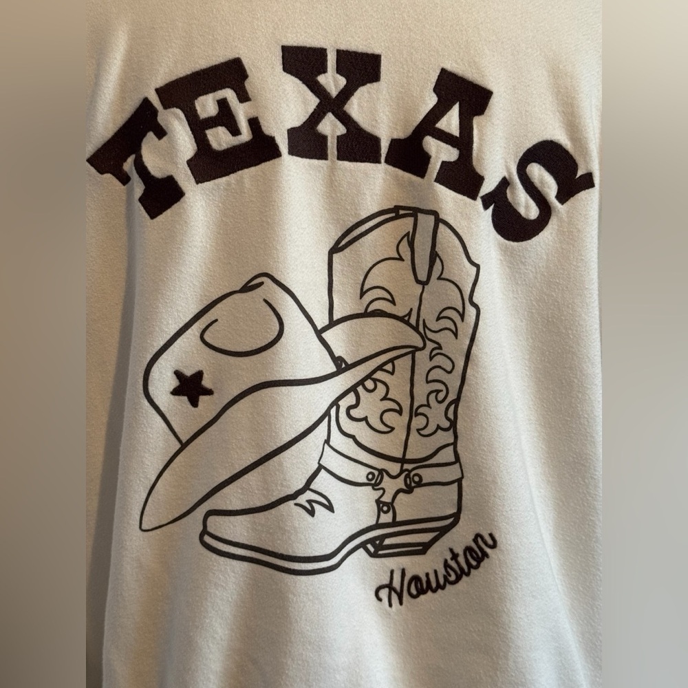 Aeropostale Houston Texas Cowgirl Oversized Notch V Neck Sweatshirt Size XS - Picture 5 of 13
